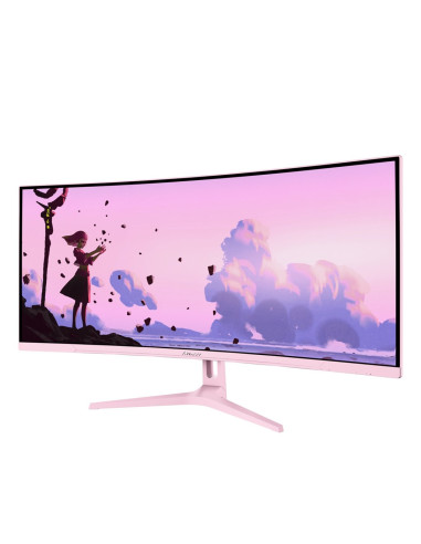 Arozzi Nova 34” Curved Monitor Komputerowy 86,4 Cm (34") 3440 X 1440 Px 4K Ultra Hd Led Różowy