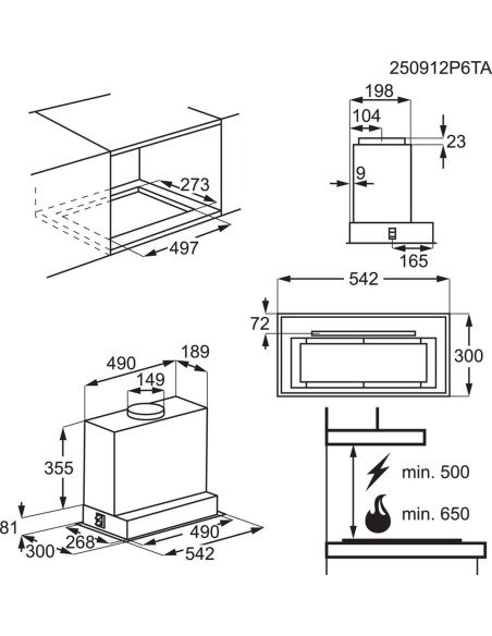 Okap Kominowy Electrolux Lfg825K 80 Cm | 650 M3/H | Hob2Hood | Led | Czarny