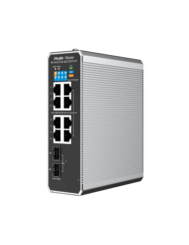 Ruijie Networks Rg-Nis2100 Zarządzany L2 Gigabit Ethernet (10/100/1000) Obsługa Poe Czarny, Stal Nierdzewna