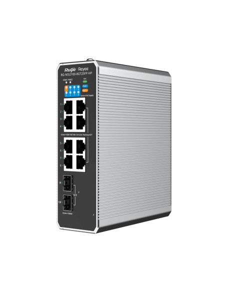 Ruijie Networks Rg-Nis2100 Zarządzany L2 Gigabit Ethernet (10/100/1000) Obsługa Poe Czarny, Stal Nierdzewna