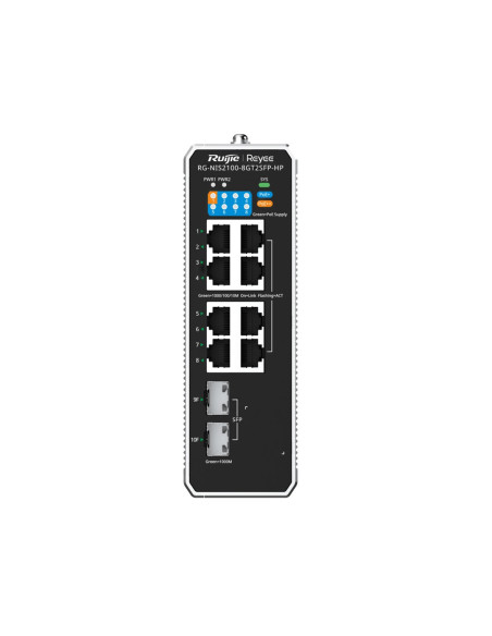 Ruijie Networks Rg-Nis2100 Zarządzany L2 Gigabit Ethernet (10/100/1000) Obsługa Poe Czarny, Stal Nierdzewna