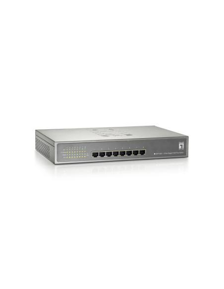 Przełącznik Levelone Gb Poe+ 8-Portowy 19-Calowy 123W 1Gbps