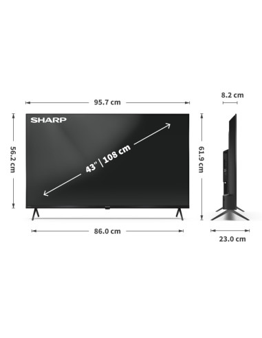 Sharp 43Hl4265E Telewizor 109,2 Cm (43") 4K Ultra Hd Smart Tv Wi-Fi Czarny