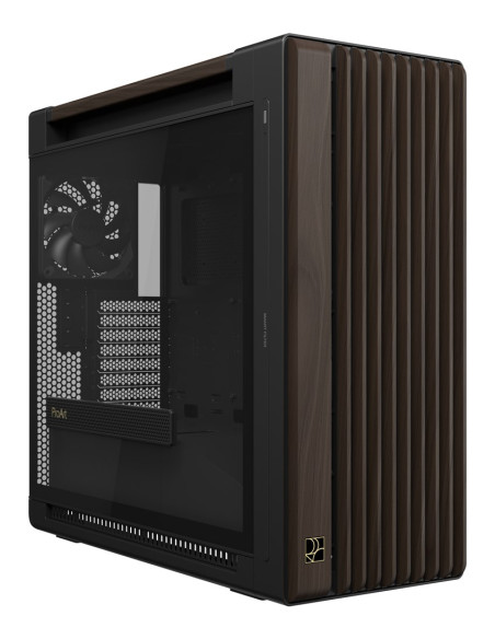 Asus Proart Pa602 Wood Edition Modern Black - Tempered Glass Panel Midi Tower Czarny, Drewno