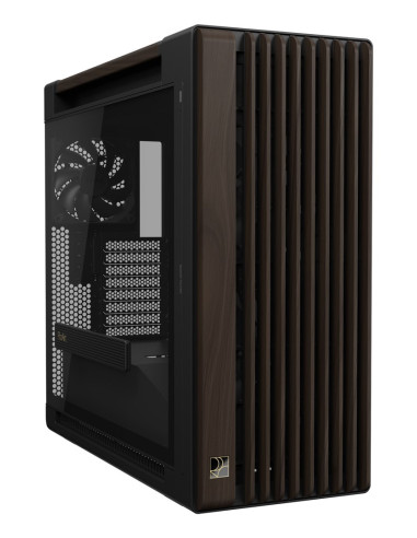 Asus Proart Pa602 Wood Edition Modern Black - Tempered Glass Panel Midi Tower Czarny, Drewno
