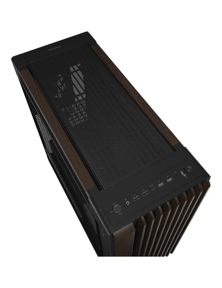Asus Proart Pa602 Wood Edition Modern Black - Tempered Glass Panel Midi Tower Czarny, Drewno