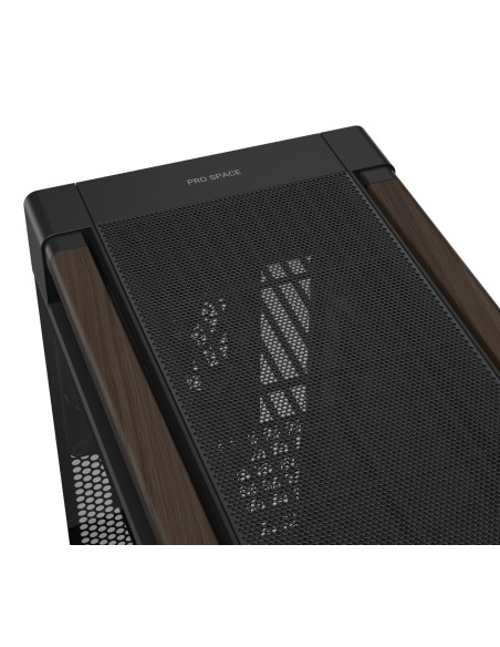 Asus Proart Pa602 Wood Edition Modern Black - Tempered Glass Panel Midi Tower Czarny, Drewno