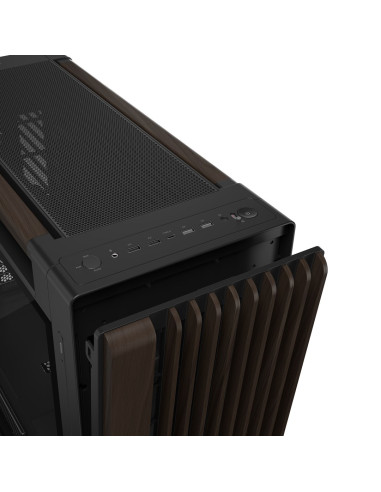 Asus Proart Pa602 Wood Edition Modern Black - Tempered Glass Panel Midi Tower Czarny, Drewno