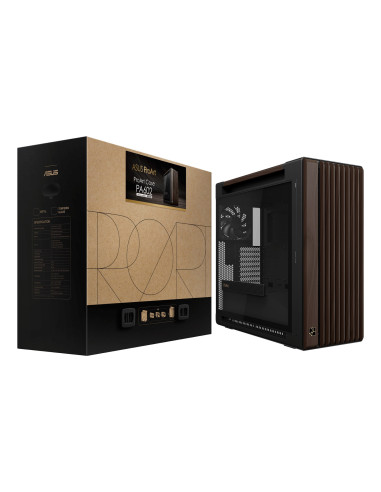 Asus Proart Pa602 Wood Edition Modern Black - Tempered Glass Panel Midi Tower Czarny, Drewno