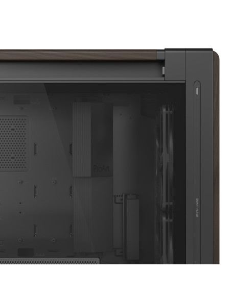 Asus Proart Pa602 Wood Edition Modern Black - Tempered Glass Panel Midi Tower Czarny, Drewno