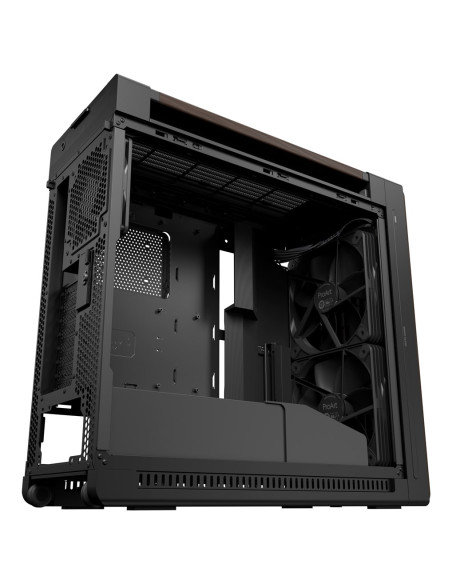 Asus Proart Pa602 Wood Edition Modern Black - Tempered Glass Panel Midi Tower Czarny, Drewno