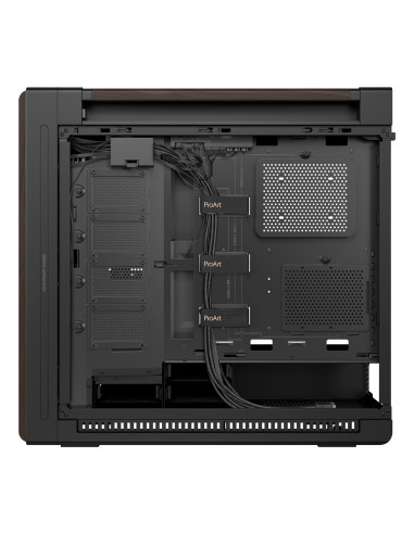 Asus Proart Pa602 Wood Edition Modern Black - Tempered Glass Panel Midi Tower Czarny, Drewno