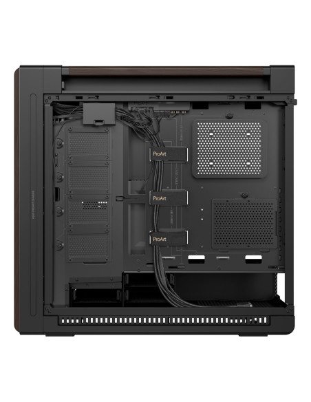 Asus Proart Pa602 Wood Edition Modern Black - Tempered Glass Panel Midi Tower Czarny, Drewno