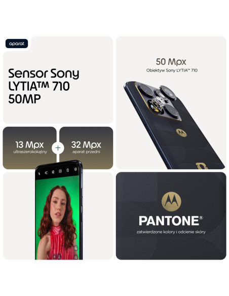 Motorola Edge 70 Fusion Fifa Edition 17,2 Cm (6.78") Dual Sim Android 16.0 5G Usb Type-C 8 Gb 256 Gb 5200 Mah Czarny