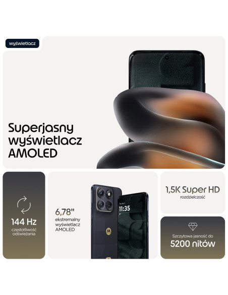Motorola Edge 70 Fusion Fifa Edition 17,2 Cm (6.78") Dual Sim Android 16.0 5G Usb Type-C 8 Gb 256 Gb 5200 Mah Czarny