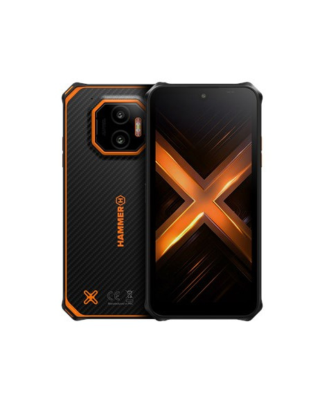 Hammer Energy X2 5G 6/128 Gb 15,5 Cm (6.1") Dual Sim Android 15 Usb Type-C 6 Gb 5000 Mah Czarny, Pomarańczowy