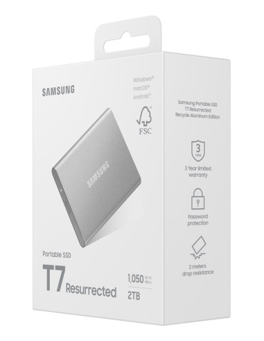 Dysk Zewnętrzny Ssd Samsung T7 Resurrected 2Tb Srebrny