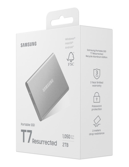 Dysk Zewnętrzny Ssd Samsung T7 Resurrected 2Tb Srebrny
