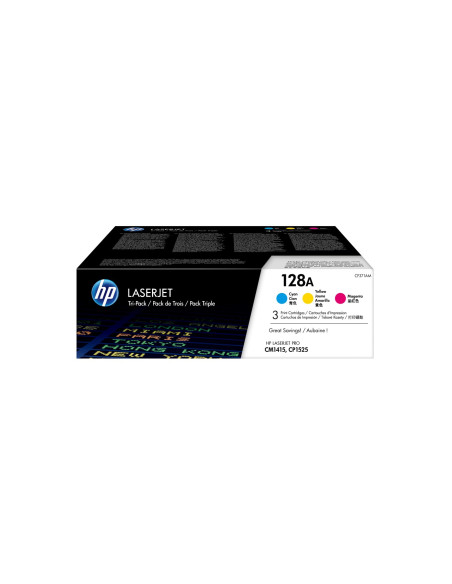 Hp 128A Zestaw 3 Oryginalnych Wkładów Z Tonerem Laserjet: Błękitny/Purpurowy/Żółty
