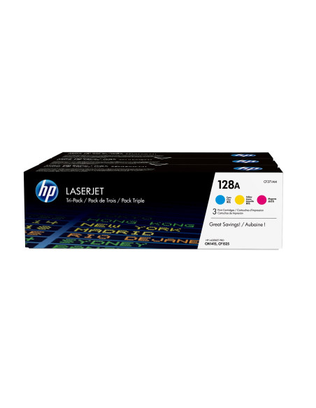Hp 128A Zestaw 3 Oryginalnych Wkładów Z Tonerem Laserjet: Błękitny/Purpurowy/Żółty
