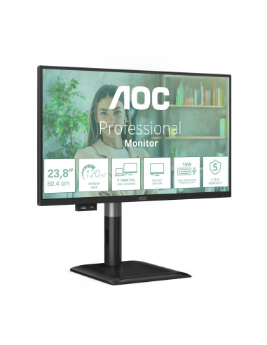 Aoc 24P4Cv Monitor Komputerowy 60,5 Cm (23.8") 1920 X 1080 Px Full Hd Led Czarny