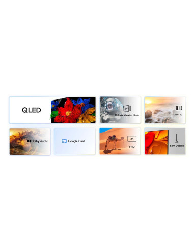 Telewizor Tcl 43S59K Qled 43" Full Hd Android Tv Dolby Digital Plus Dvb-T2 Metaliczny