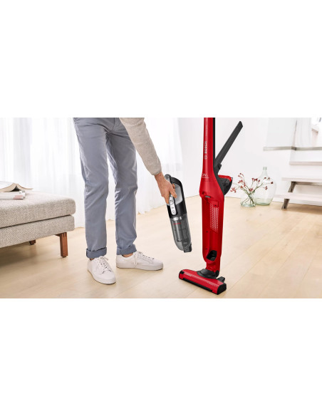 Bosch Serie 4 Bbh3Zoo28 Okurzacz Na Kiju/Szczotka Elektryczna Pionowy Odkurzacz Bateria Suchy Bez Worka 0,4 L Czerwony 2,15 Ah