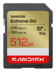 Sandisk Extreme Go Sd Uhs-I 512Gb Sd 230Mb/S(R) / 150Mb/S(W)