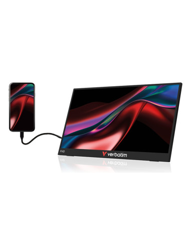 Verbatim Portable 15.6" Fhd Touch Monitor Light Przenośny Monitor Czarny 39,6 Cm (15.6") Lcd 1920 X 1080 Px