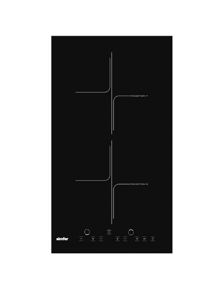 Hob | 3020?Xeisp | Simfer Number Of Burners/Cooking Zones 2 | Induction | Touch Control | Timer | Black