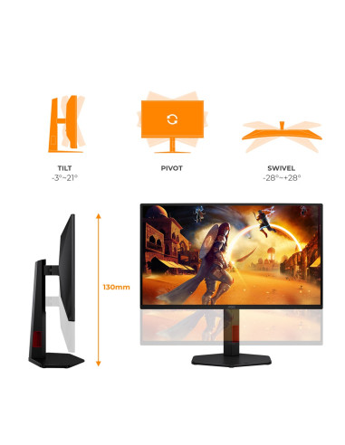 Aoc G4 25G4Zr Monitor Komputerowy 62,2 Cm (24.5") 1920 X 1080 Px Czarny, Czerwony