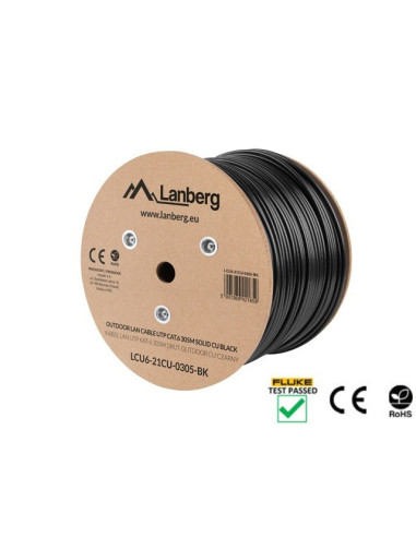Kabel Sieciowy Zewnętrzne Lanberg Lcu6-21Cu-0305-Bk (Utp  305M  Kat. 6  Kolor Czarny)