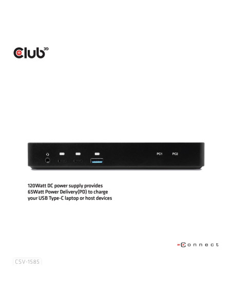 Club3D Csv-1585 Przełącznik Kvm Czarny