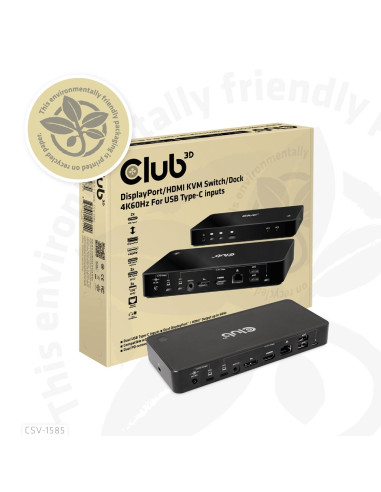 Club3D Csv-1585 Przełącznik Kvm Czarny