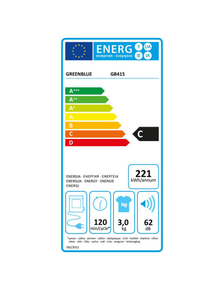 Suszarka Elektryczna Bębnowa Do Ubrań Greenblue, 3Kg Wsad, Gb415 Gr