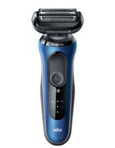 Braun Series 6 61-B4500Cs - Golarka Foliowa - Niebieski - Przyciski - Led - Ładowanie - Zasilanie - Ac/Bateria