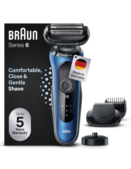 Braun Series 6 61-B4500Cs - Golarka Foliowa - Niebieski - Przyciski - Led - Ładowanie - Zasilanie - Ac/Bateria