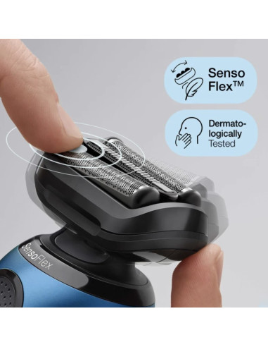 Braun Series 6 61-B4500Cs - Golarka Foliowa - Niebieski - Przyciski - Led - Ładowanie - Zasilanie - Ac/Bateria