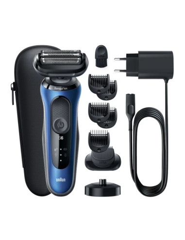 Braun Series 6 61-B4500Cs - Golarka Foliowa - Niebieski - Przyciski - Led - Ładowanie - Zasilanie - Ac/Bateria
