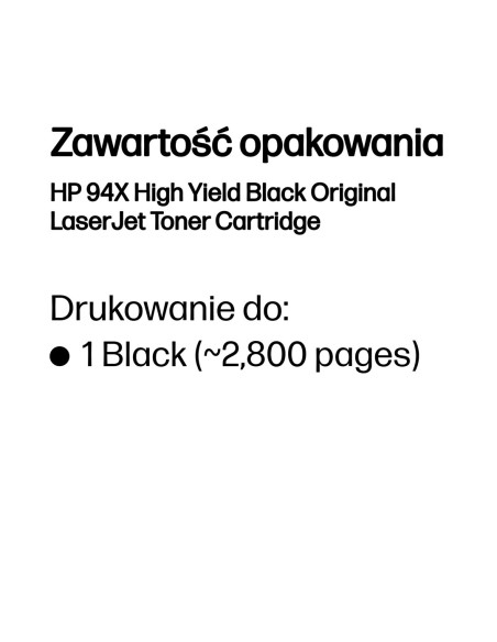 Hp 94X High Yield Black Original Laserjet Toner Cartridge