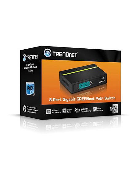 Przełącznik Trendnet 8 Portów Gbit Poe+ 123W Metal