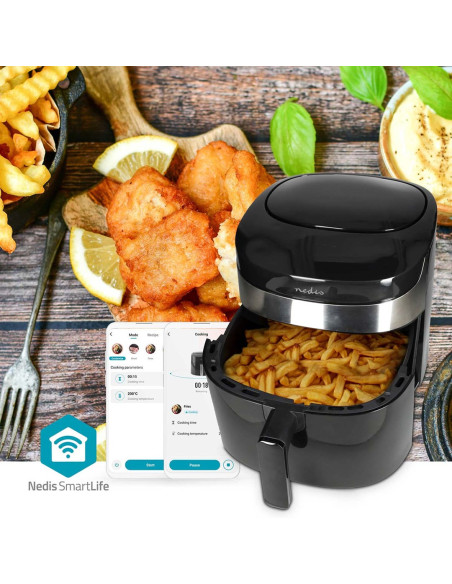Nedis Kaaf180Bkw Frytkownica Pojedyńczy 7,2 L Autonomiczny 1800 W Frytkownica Na Gorące Powietrze Czarny