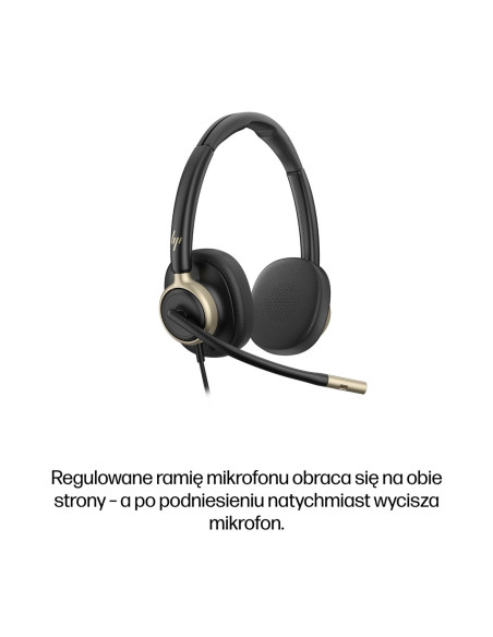 Słuchawki Przewodowe Hp Poly Mission 825 Stereo Usb Wired Headset