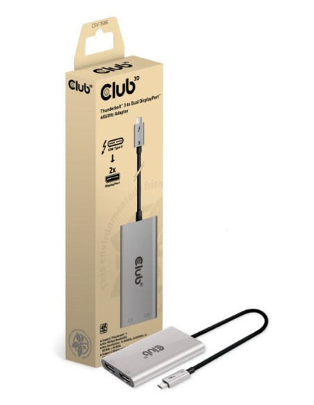 Club3D Csv-1586 Huby I Koncentratory Thunderbolt 3 40000 Mbit/S Srebrny