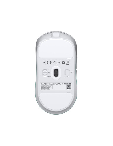 Hator Quasar 3 Ultima 8K Wireless Myszka Gaming Po Prawej Stronie Rf Wireless + Bluetooth + Usb Type-C Optyczny 30000 Dpi