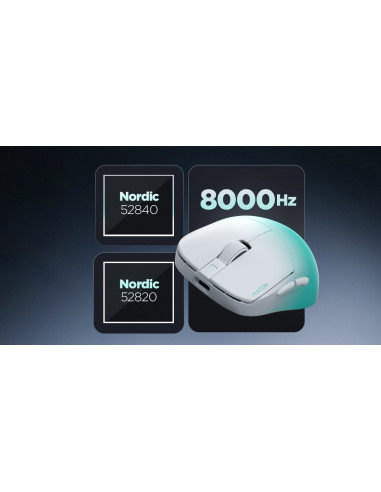 Hator Quasar 3 Ultima 8K Wireless Myszka Gaming Po Prawej Stronie Rf Wireless + Bluetooth + Usb Type-C Optyczny 30000 Dpi