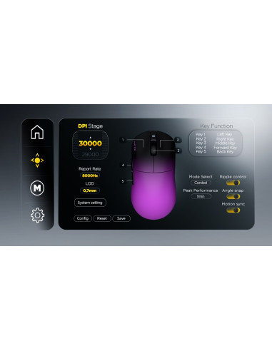 Hator Quasar 3 Ultima 8K Wireless Myszka Gaming Po Prawej Stronie Rf Wireless + Bluetooth + Usb Type-C Optyczny 30000 Dpi