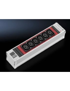Rittal Dk 7856.082 Rozgałęziacz 6 X Gniazdo Sieciowe Wewnętrzna Aluminium, Czerwony