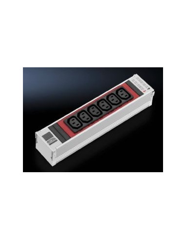 Rittal Dk 7856.082 Rozgałęziacz 6 X Gniazdo Sieciowe Wewnętrzna Aluminium, Czerwony
