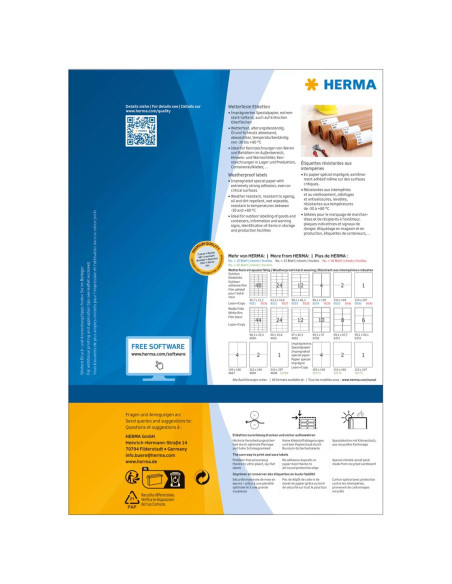 Herma 10775 Etykiet Do Nadruku Biały Samoprzylepne Etykiety Do Drukowania